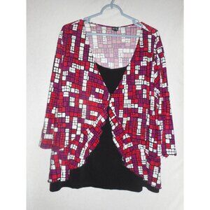 Rafaella Woman mock 2 fer Abstract top